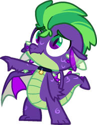 Size: 603x779 | Tagged: safe, artist:rickysocks, derpibooru import, spike, dragon, alternate design, simple background, solo, transparent background, winged spike, wings