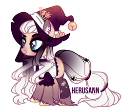 Size: 5666x5200 | Tagged: safe, artist:herusann, derpibooru import, oc, oc only, earth pony, pony, base used, clothes, earth pony oc, eyelashes, hat, hoof fluff, hoof polish, makeup, simple background, smiling, solo, transparent background, witch hat