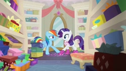 Size: 1920x1080 | Tagged: safe, derpibooru import, screencap, rainbow dash, rarity, the end in friend, boots, glitter boots, shoes