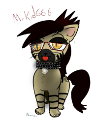 Size: 1234x1598 | Tagged: safe, artist:pawker, derpibooru import, oc, oc only, oc:mrkid666, cat, earth pony, commission, crown, glasses, jewelry, male, regalia, simple background, solo, swamp cinema, tongue, tongue out, transparent background