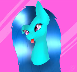 Size: 3291x3078 | Tagged: safe, artist:maneblue, derpibooru import, oc, oc only, earth pony, pony, :p, abstract background, bust, ear fluff, ears, earth pony oc, female, mare, solo, tongue, tongue out