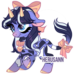 Size: 1280x1288 | Tagged: safe, artist:herusann, derpibooru import, oc, oc only, cow, cow pony, pony, base used, clothes, eyelashes, female, hoof polish, makeup, mare, simple background, solo, transparent background