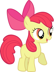 Size: 6000x7928 | Tagged: safe, artist:sakatagintoki117, derpibooru import, apple bloom, earth pony, pony, the show stoppers, absurd resolution, apple bloom's bow, bow, female, filly, foal, full body, hair bow, hooves, open mouth, open smile, orange eyes, raised hoof, raised leg, red mane, red tail, simple background, smiling, solo, standing, tail, transparent background, vector