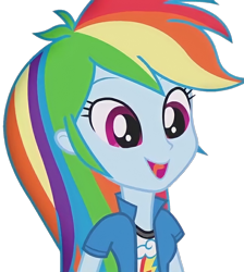 Size: 1288x1440 | Tagged: safe, derpibooru import, edit, edited screencap, screencap, rainbow dash, equestria girls, background removed, cute, dashabetes, female, not a vector, open mouth, open smile, simple background, smiling, solo, transparent background