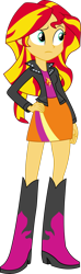 Size: 1280x4344 | Tagged: safe, artist:rupahrusyaidi, derpibooru import, sunset shimmer, equestria girls, boots, hand on hip, high heel boots, shoes, simple background, solo, transparent background, vector