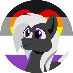 Size: 900x900 | Tagged: safe, artist:rockhoppr3, derpibooru import, oc, oc only, oc:ace hearts, asexual pride flag, pride, pride flag, profile picture, rainbow flag, scrunchy face, simple background, solo, transparent background