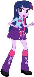 Size: 1193x2657 | Tagged: safe, artist:alandssparkle, artist:rupahrusyaidi, derpibooru import, edit, twilight sparkle, equestria girls, boots, excited, high heel boots, open mouth, open smile, shoes, simple background, smiling, solo, transparent background, vector, vector edit