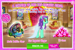 Size: 1033x692 | Tagged: safe, derpibooru import, advertisement, clothes, costs real money, dress, female, gameloft, gem, jewelry, mare, necklace, official, song reference