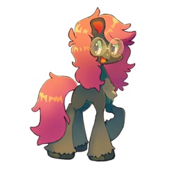 Size: 768x768 | Tagged: safe, artist:zira_dawn, derpibooru import, oc, oc only, oc:soulful mirror, earth pony, pony, blank flank, coat markings, earth pony oc, glasses, simple background, solo, white background