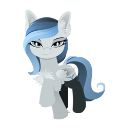 Size: 1506x1640 | Tagged: safe, artist:andaluce, derpibooru import, oc, oc:haze northfleet, pegasus, 2022 community collab, chest fluff, clothes, derpibooru community collaboration, ear fluff, ears, simple background, socks, solo, transparent background