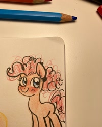 Size: 1280x1603 | Tagged: safe, artist:kluzart, derpibooru import, pinkie pie, pony, solo, traditional art