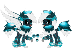 Size: 1700x1200 | Tagged: safe, artist:galeemlightseraphim, derpibooru import, oc, oc only, classical hippogriff, hippogriff, chest fluff, duo, ethereal mane, simple background, starry mane, transparent background, wings