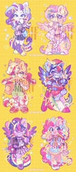 Size: 850x1920 | Tagged: safe, artist:colorfulcolor233, derpibooru import, applejack, fluttershy, pinkie pie, rainbow dash, rarity, twilight sparkle, bipedal, cute, dashabetes, diapinkes, glasses, jackabetes, mane six, obtrusive watermark, rainbow power, rainbow power-ified, raribetes, shyabetes, twiabetes, watermark