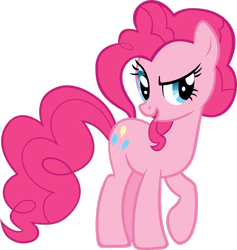 Size: 2385x2515 | Tagged: safe, artist:freak0uo, derpibooru import, pinkie pie, earth pony, pony, .svg available, female, full body, high res, hooves, mare, open mouth, open smile, pink mane, pink tail, raised eyebrow, raised hoof, raised leg, simple background, smiling, solo, standing, tail, transparent background, vector