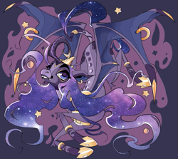 Size: 1119x1000 | Tagged: safe, artist:southpauz, derpibooru import, princess luna, alicorn, bat wings, redesign, simple background, solo, wings