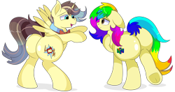 Size: 8700x4600 | Tagged: safe, artist:rainbowtashie, derpibooru import, braeburn, doctor whooves, prince blueblood, oc, oc:king righteous authority, oc:rainbow tashie, alicorn, earth pony, pony, alicorn oc, bowtie, butt, commissioner:bigonionbean, cutie mark, female, flank, fusion, fusion:king righteous authority, horn, large butt, lying down, male, mare, nintendo, nintendo 64, plot, simple background, stallion, thicc ass, transparent background, wind waker (character), wings, writer:bigonionbean