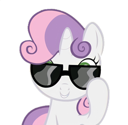 Size: 1260x1240 | Tagged: safe, artist:jan, derpibooru import, edit, edited screencap, screencap, sweetie belle, pony, unicorn, ask the crusaders, background removed, female, filly, foal, not a vector, simple background, sunglasses, transparent background