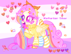 Size: 1739x1317 | Tagged: safe, artist:memengla, derpibooru import, oc, oc only, oc:kefurter star, pegasus, pony, base used, clothes, socks, solo, striped socks