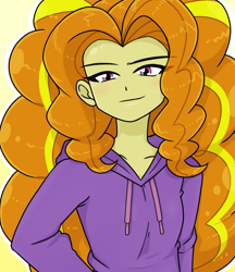 Size: 640x740 | Tagged: safe, alternate version, artist:batipin, derpibooru import, adagio dazzle, equestria girls, clothes, female, hand on hip, hoodie, looking at you, solo