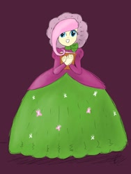 Size: 1500x2000 | Tagged: safe, artist:fude-chan-art, derpibooru import, fluttershy, equestria girls, caroling, clothes, dress, gown, long dress, long skirt, skirt, solo