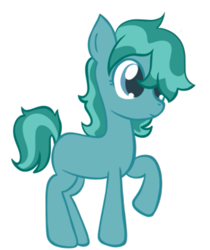 Size: 475x566 | Tagged: safe, artist:alandisc, derpibooru import, oc, oc only, oc:maxinec, earth pony, pony, blank flank, blue and green, blue eyes, child, earth pony oc, female, filly, foal, full body, hooves, missing cutie mark, raised hoof, raised leg, simple, simple background, solo, standing, tail, two toned mane, two toned tail, white background