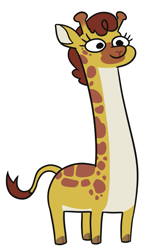 Size: 673x1084 | Tagged: safe, artist:jargon scott, derpibooru import, clementine, giraffe, cute, eyelashes, female, long neck, simple background, solo, squatpony, white background