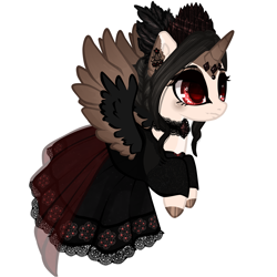 Size: 2449x2449 | Tagged: safe, artist:ponsel, derpibooru import, oc, oc only, alicorn, pony, alicorn oc, choker, clothes, colored wings, dress, eyelashes, female, hoof polish, horn, horn jewelry, jewelry, mare, rearing, simple background, two toned wings, white background, wings