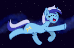 Size: 1300x850 | Tagged: safe, artist:kanw, derpibooru import, minuette, pony, unicorn, cute, eyes closed, female, minubetes, solo, space, stars