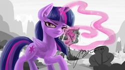 Size: 2666x1500 | Tagged: safe, artist:musical ray, derpibooru import, twilight sparkle, twilight sparkle (alicorn), alicorn, pony, chicago, grand theft auto, gta iv, ponyville, solo, twilight's castle