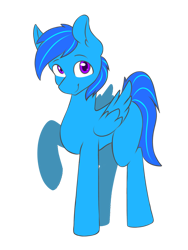 Size: 1536x2048 | Tagged: safe, artist:zeroonesunray, derpibooru import, oc, oc only, oc:darie, pegasus, pony, 2022 community collab, derpibooru community collaboration, ear fluff, ears, eyebrows, folded wings, full body, looking at you, pegasus oc, purple eyes, raised hoof, raised leg, simple background, smiling, smiling at you, solo, standing, tail, three quarter view, transparent background, two toned mane, two toned tail, wings