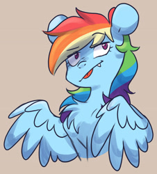 Size: 3235x3573 | Tagged: safe, artist:chub-wub, derpibooru import, rainbow dash, pegasus, pony, :p, chest fluff, cute, dashabetes, fangs, female, mare, solo, tongue, tongue out