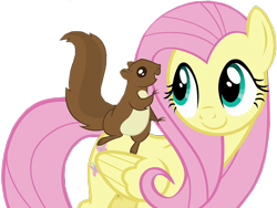 Size: 1270x954 | Tagged: safe, derpibooru import, edit, edited screencap, editor:twilyisbestpone, screencap, fluttershy, pegasus, pony, squirrel, season 5, the hooffields and mccolts, background removed, simple background, transparent background