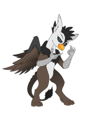 Size: 935x1323 | Tagged: safe, artist:calena, derpibooru exclusive, derpibooru import, oc, oc only, oc:melizzano, griffon, 2022 community collab, claws, derpibooru community collaboration, ear fluff, ears, feather, fluffy, griffon oc, looking at you, nails, simple background, tail, transparent background, wings