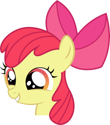 Size: 3250x3687 | Tagged: safe, artist:blueblitzie, derpibooru import, apple bloom, earth pony, pony, .svg available, adorabloom, bust, cute, female, filly, foal, grin, happy, high res, portrait, simple background, smiling, solo, transparent background, vector