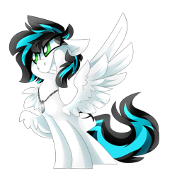 Size: 1280x1251 | Tagged: safe, artist:nekosnicker, derpibooru import, oc, oc only, oc:danger close, pegasus, pony, cute, dog tags, female, green eyes, jewelry, mare, necklace, simple background, smiling, smirk, solo, transparent background, wings