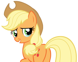 Size: 8348x6633 | Tagged: safe, artist:andoanimalia, derpibooru import, applejack, earth pony, pony, crusaders of the lost mark, season 5, applebutt, butt, crying, female, grin, looking at you, looking back, looking back at you, plot, simple background, smiling, solo, tears of joy, teary eyes, transparent background, vector