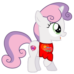 Size: 960x960 | Tagged: safe, derpibooru import, sweetie belle, unicorn, clothes, shirt, simple background, solo, t-shirt, transparent background