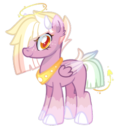 Size: 805x840 | Tagged: safe, artist:khimi-chan, derpibooru import, oc, oc only, cloven hooves, colored wings, ear fluff, ears, eyelashes, female, folded wings, full body, halo, mare, peytral, simple background, smiling, solo, standing, transparent background, two toned wings, wings