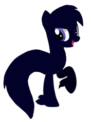 Size: 375x502 | Tagged: safe, artist:beesmeliss, derpibooru import, oc, oc only, oc:shadow, base used, full body, open mouth, open smile, raised hoof, raised leg, shadow pony, simple background, smiling, solo, transparent background