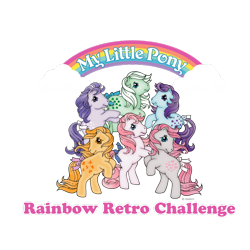 Size: 1024x1024 | Tagged: safe, derpibooru import, blossom, blue belle, butterscotch (g1), cotton candy (g1), minty (g1), snuzzle, earth pony, pony, g1, female, mare, official, simple background, text, transparent background