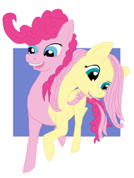 Size: 1200x1600 | Tagged: safe, artist:beautifulhorseme, derpibooru import, fluttershy, pinkie pie, earth pony, pegasus, pony, ettin pony, fusion, happy, two heads are better than one, two heads are sexier than one, we have become one