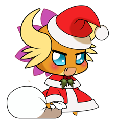 Size: 1000x1090 | Tagged: safe, artist:boastudio, derpibooru import, smolder, dragon, chibi, christmas, holiday, open mouth, padoru, simple background, solo, transparent background