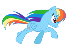 Size: 1280x905 | Tagged: safe, artist:culu-bluebeaver, derpibooru import, rainbow dash, pegasus, pony, backwards cutie mark, female, running, simple background, solo, transparent background, vector