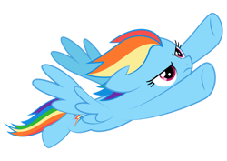 Size: 1280x905 | Tagged: safe, artist:culu-bluebeaver, derpibooru import, rainbow dash, pegasus, pony, backwards cutie mark, female, flying, simple background, solo, transparent background, vector