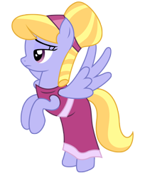 Size: 4214x5166 | Tagged: safe, artist:third uncle, derpibooru import, cloud kicker, pegasus, pony, hearth's warming eve (episode), season 2, absurd resolution, alternate hairstyle, background pony, clothes, dress, female, flying, frown, full body, lidded eyes, mare, pegasus tribe, purple eyes, simple background, solo, spread wings, tail, transparent background, two toned mane, two toned tail, vector, wings