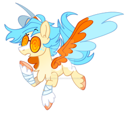 Size: 1280x1156 | Tagged: safe, artist:rohans-ponies, derpibooru import, oc, oc:spitfire song, pegasus, pony, colored wings, deviantart watermark, obtrusive watermark, simple background, solo, sunglasses, transparent background, two toned wings, watermark, wings