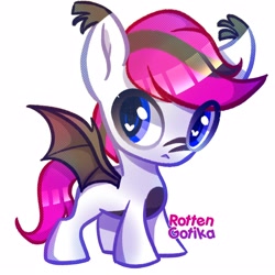 Size: 2500x2500 | Tagged: safe, artist:rottengotika, derpibooru import, oc, oc only, bat pony, pony, cute, hnnng, solo