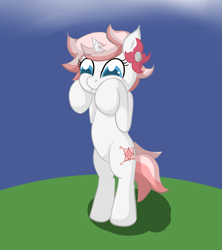 Size: 1347x1516 | Tagged: safe, artist:ponyway, derpibooru import, oc, oc only, pony, unicorn, bipedal, cel shading, cute, ocbetes, request, shading, simple background, solo, standing, unnamed oc