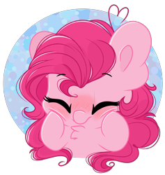 Size: 2440x2571 | Tagged: safe, artist:emberslament, derpibooru import, pinkie pie, earth pony, pony, chest fluff, curly hair, cute, eyes closed, female, happy, icon, mare, simple background, squishy cheeks, transparent background