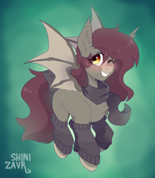 Size: 1850x2134 | Tagged: safe, artist:shinizavr, derpibooru import, oc, bat pony, pony, solo